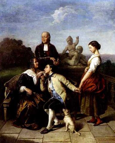 Friedrich Friedländer - Brautschau im Park (1857)